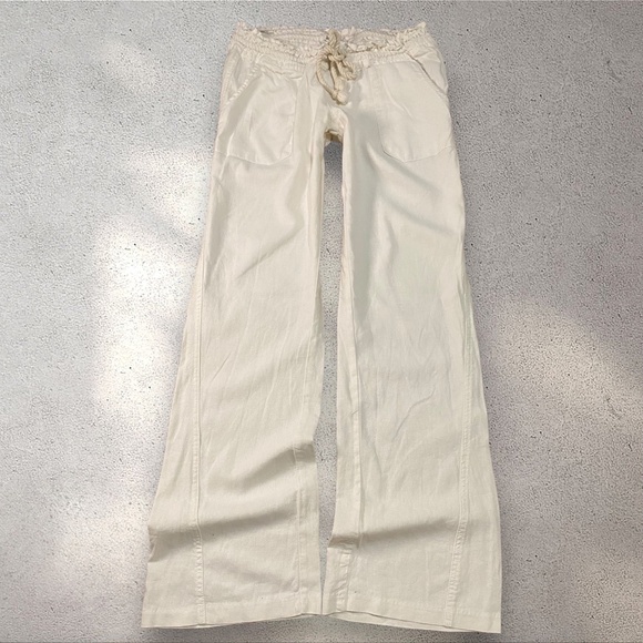 !! SOLD DO NOT BUY !! Roxy White Low Rise Drawstring Pants - Picture 1 of 4